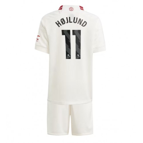 Fotballdrakt Barn Manchester United Rasmus Hojlund #11 Tredjedraktsett 2023-24 Kortermet (+ Korte bukser)